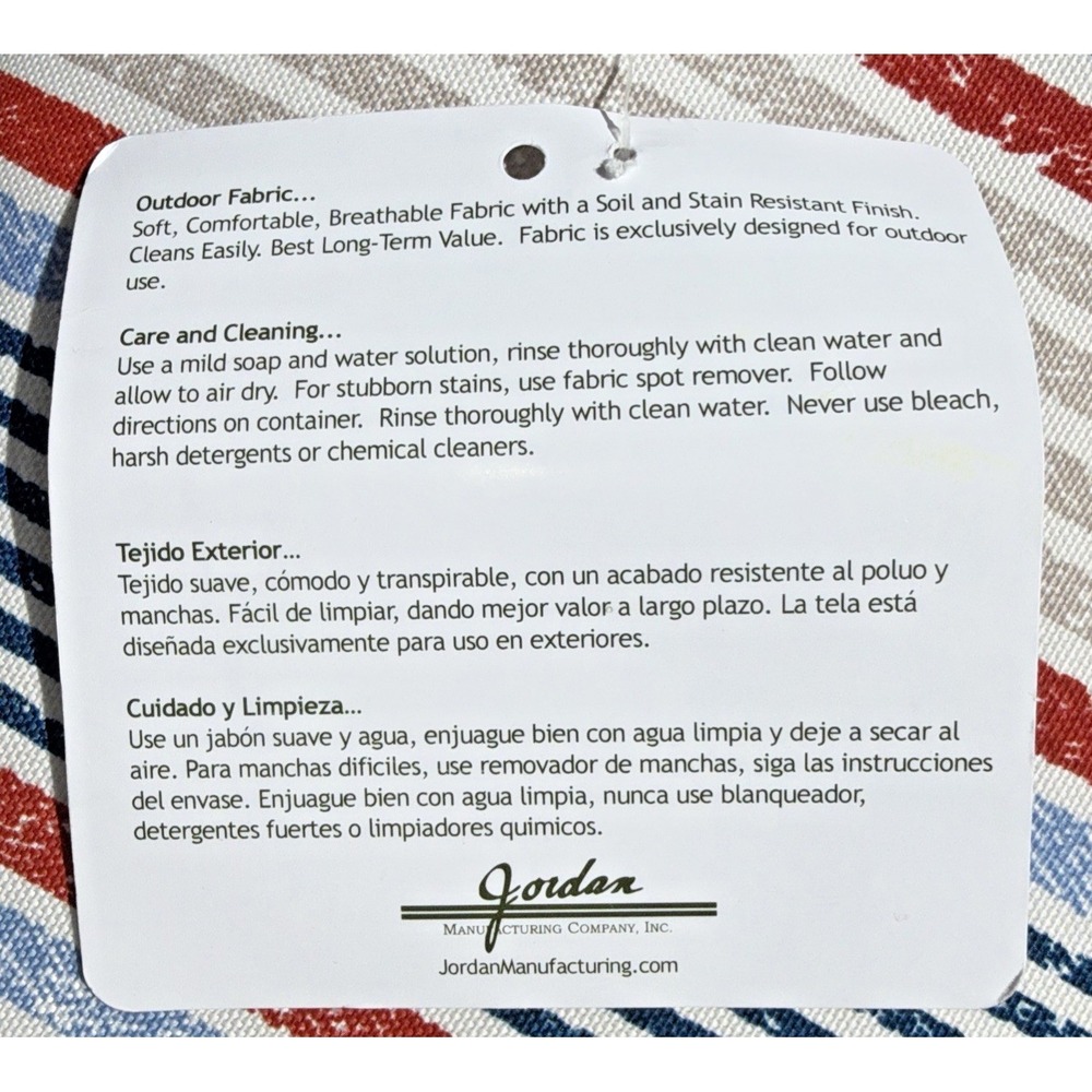 Jordan Outdoor Chaise Lounge Cushion Stripe Patio Fabric Ties New - Picture 9 of 11
